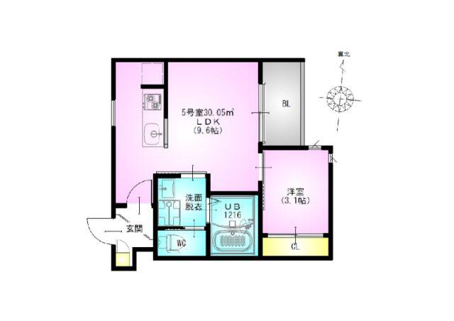 REGALEST NISSHIN(1LDK/3階)の間取り写真