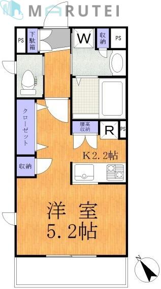 GARDEN FIFTH IDEA(ワンルーム/2階)の間取り写真