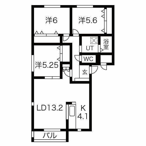 パークテラス八軒西(3LDK/3階)の間取り写真