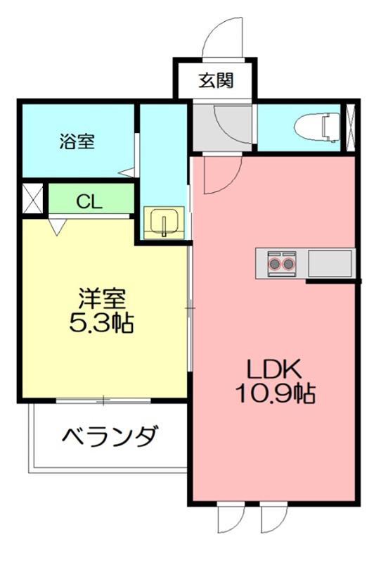 アジュール(1LDK/1階)の間取り写真