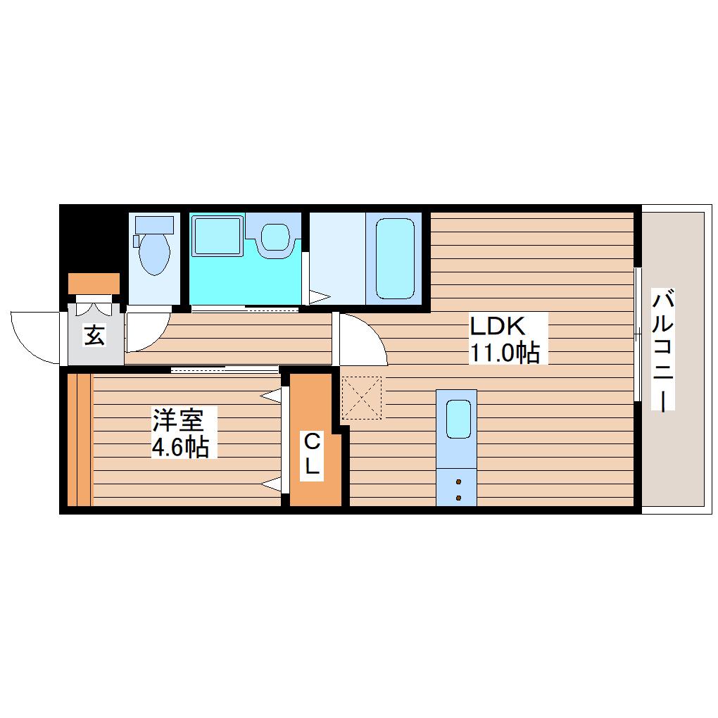 イーストマリオン(1LDK/4階)の間取り写真