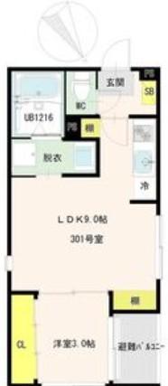 PRIME智明(1LDK/3階)の間取り写真