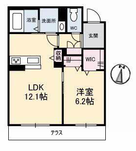 メゾン ユイ(1LDK/1階)の間取り写真
