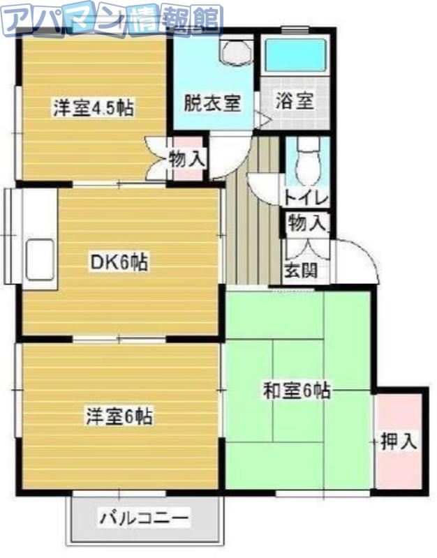 ルネス坂井A(3DK/2階)の間取り写真