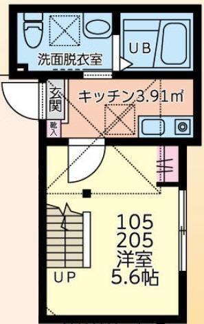 ユニクス二俣川(1K/1階)の間取り写真