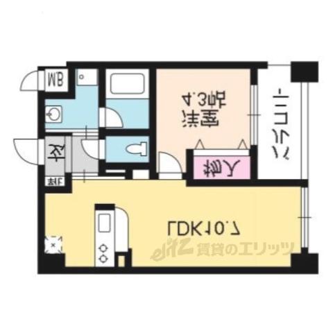 カスタリア壬生(1LDK/6階)の間取り写真
