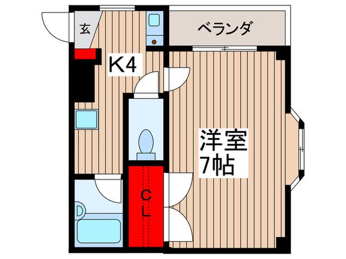松下マンション(1K/2階)の間取り写真