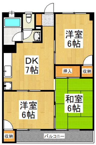 森田コーポ(3DK/3階)の間取り写真