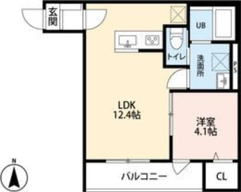 ブランノワール南仙台(1LDK/2階)の間取り写真