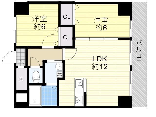 ZIOⅧ清水丘(2LDK/8階)の間取り写真