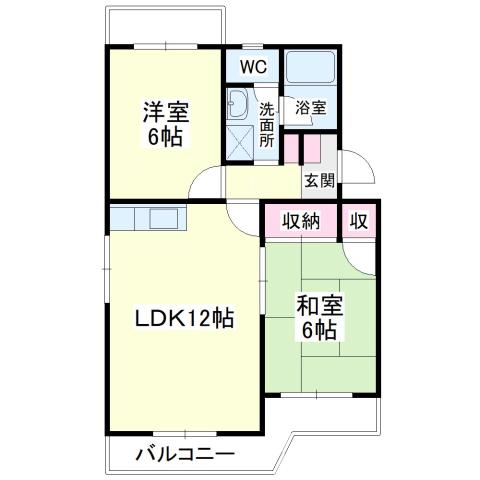 サンティール(2LDK/1階)の間取り写真