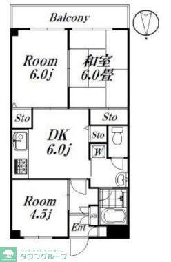 ヒルトップマンション(3DK/2階)の間取り写真