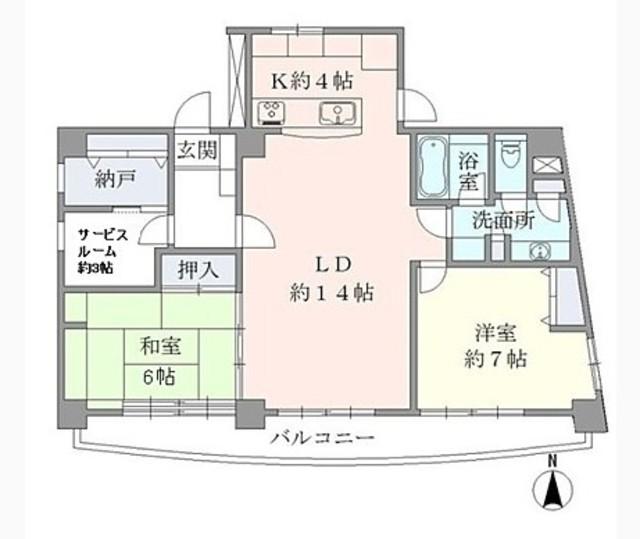 ティアラ恵比寿(2SLDK/6階)の間取り写真