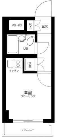 ライオンズマンション明石町(ワンルーム/8階)の間取り写真
