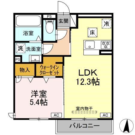 D-HILLS中田町(1LDK/1階)の間取り写真