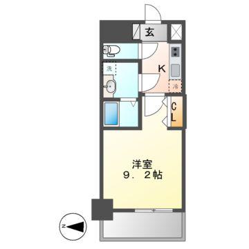 プレサンス栄フェル(1K/3階)の間取り写真