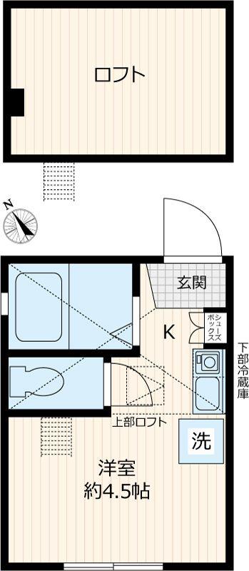 ヒルズ片吹(ワンルーム/1階)の間取り写真