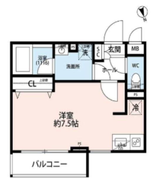 プレール・ドゥーク西荻窪(ワンルーム/2階)の間取り写真