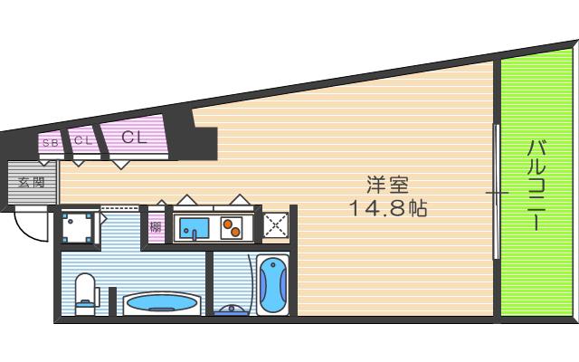 ザ タワー大阪レジデンス(ワンルーム/6階)の間取り写真