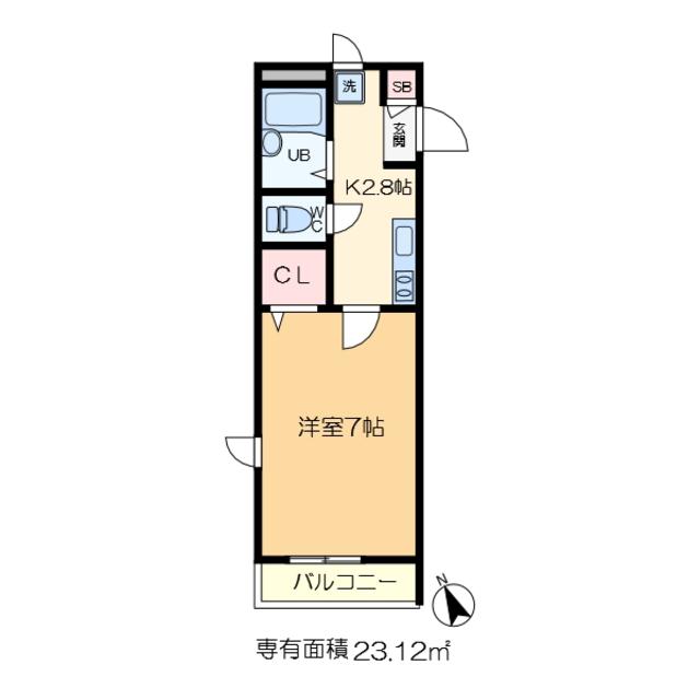 アップルハウス(1K/2階)の間取り写真