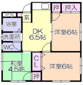 グリーンハイツ(3DK/2階)の間取り写真