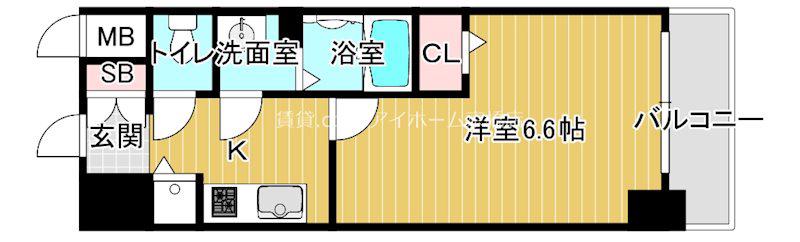 エスリード京橋(1K/4階)の間取り写真