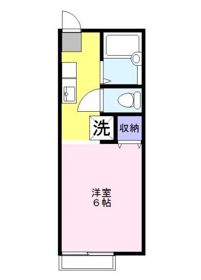 サンモール所沢(1K/2階)の間取り写真