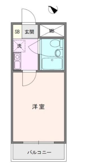 ブルーハイツK(1K/3階)の間取り写真