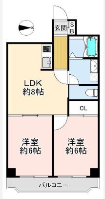 ハビテ深江橋(2LDK/4階)の間取り写真