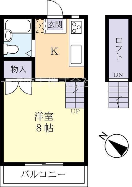 KUNOアパートメント(1K/1階)の間取り写真