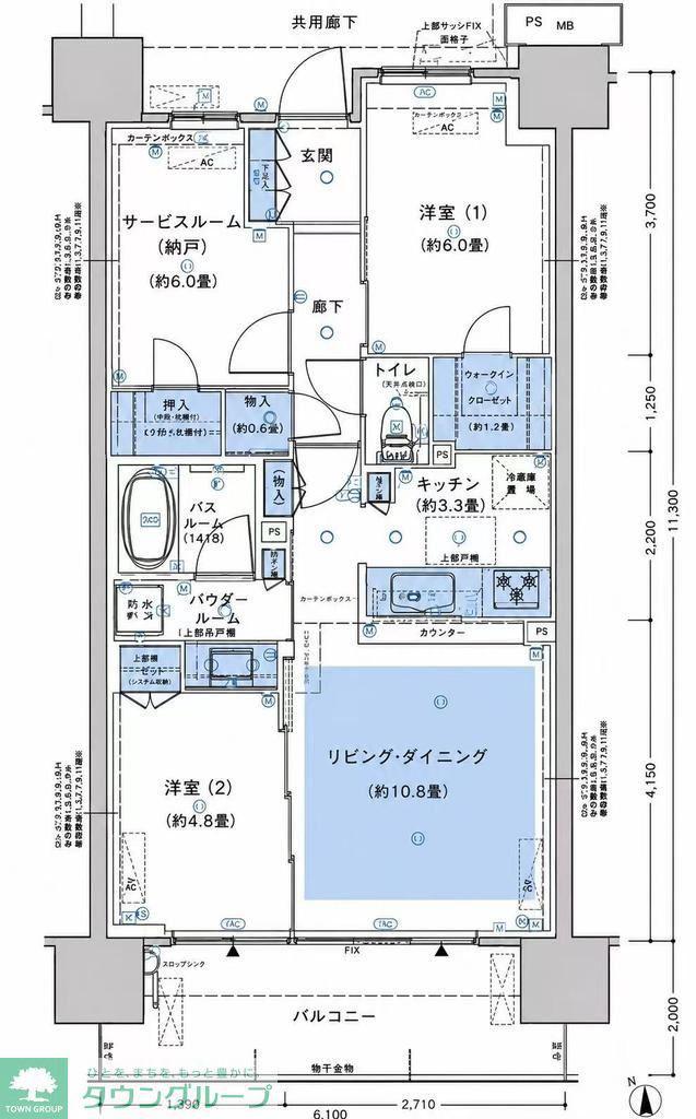 シティテラス戸田公園(2SLDK/12階)の間取り写真