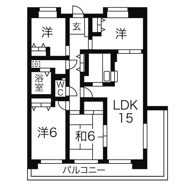 シティアガーデン甲府(4LDK/3階)の間取り写真