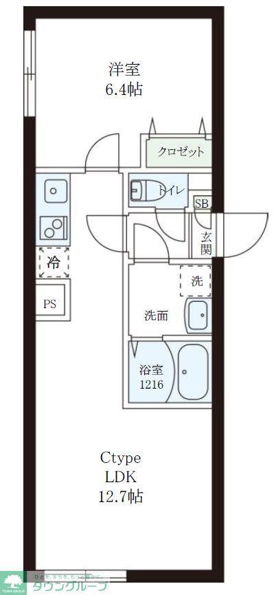 レピュア小石川レジデンスII(1LDK/1階)の間取り写真