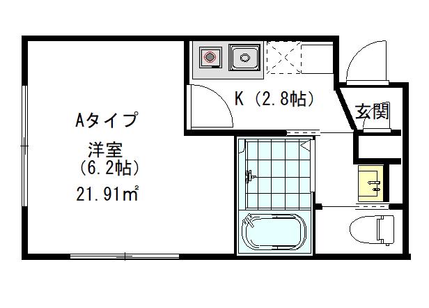 VILLA NANALA(1K/1階)の間取り写真