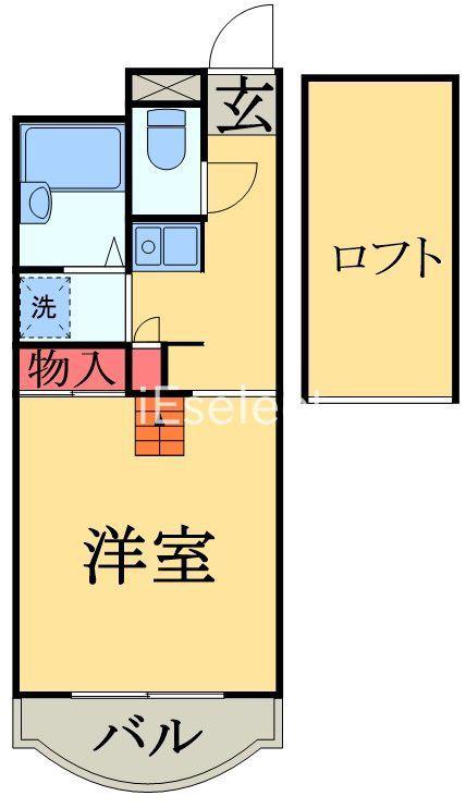 LPパティオ(1K/2階)の間取り写真