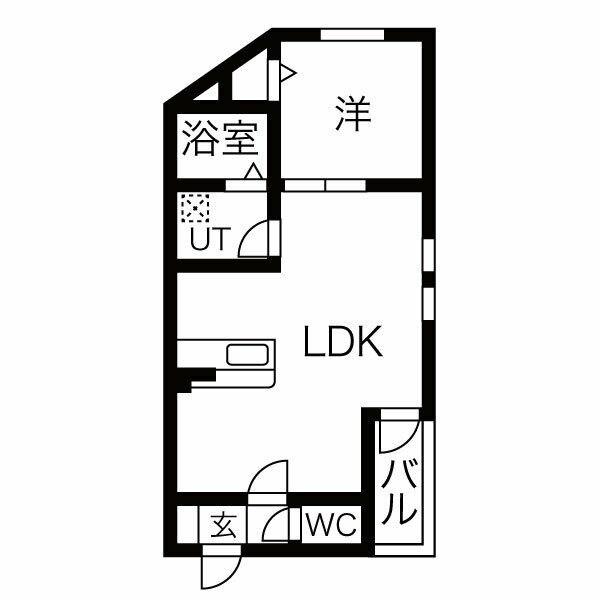 DEVELD栄生 ウエスト(1LDK/2階)の間取り写真