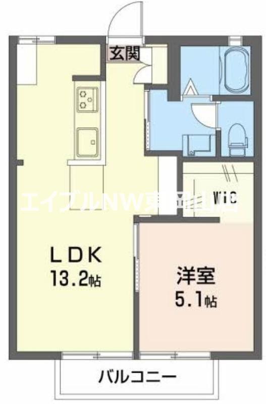 ハイツヒラオカ(1LDK/2階)の間取り写真