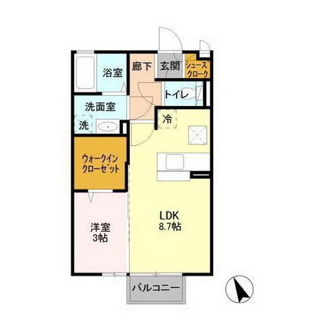 ベイシー(1LDK/1階)の間取り写真