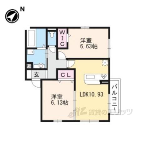 SUPERIAGE(2LDK/2階)の間取り写真
