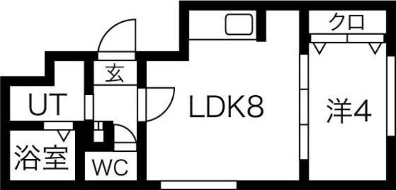 フラットJ南郷通(1LDK/1階)の間取り写真
