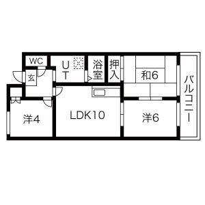 ツインフラッツ(3LDK/2階)の間取り写真
