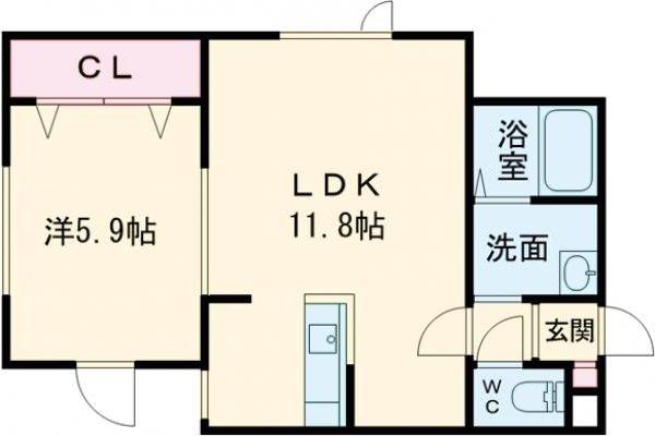 MEIN STADT(1LDK/2階)の間取り写真