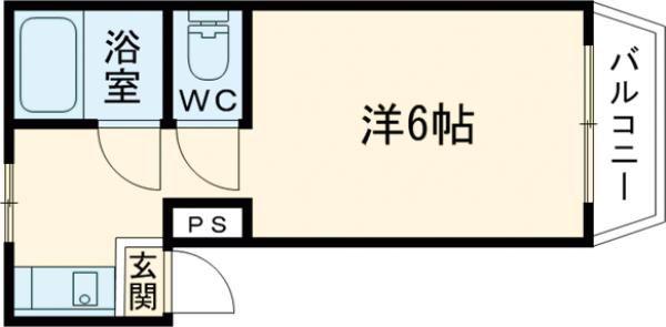 LIBRA大東(1K/2階)の間取り写真