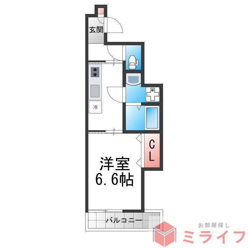西今川共同(1K/3階)の間取り写真