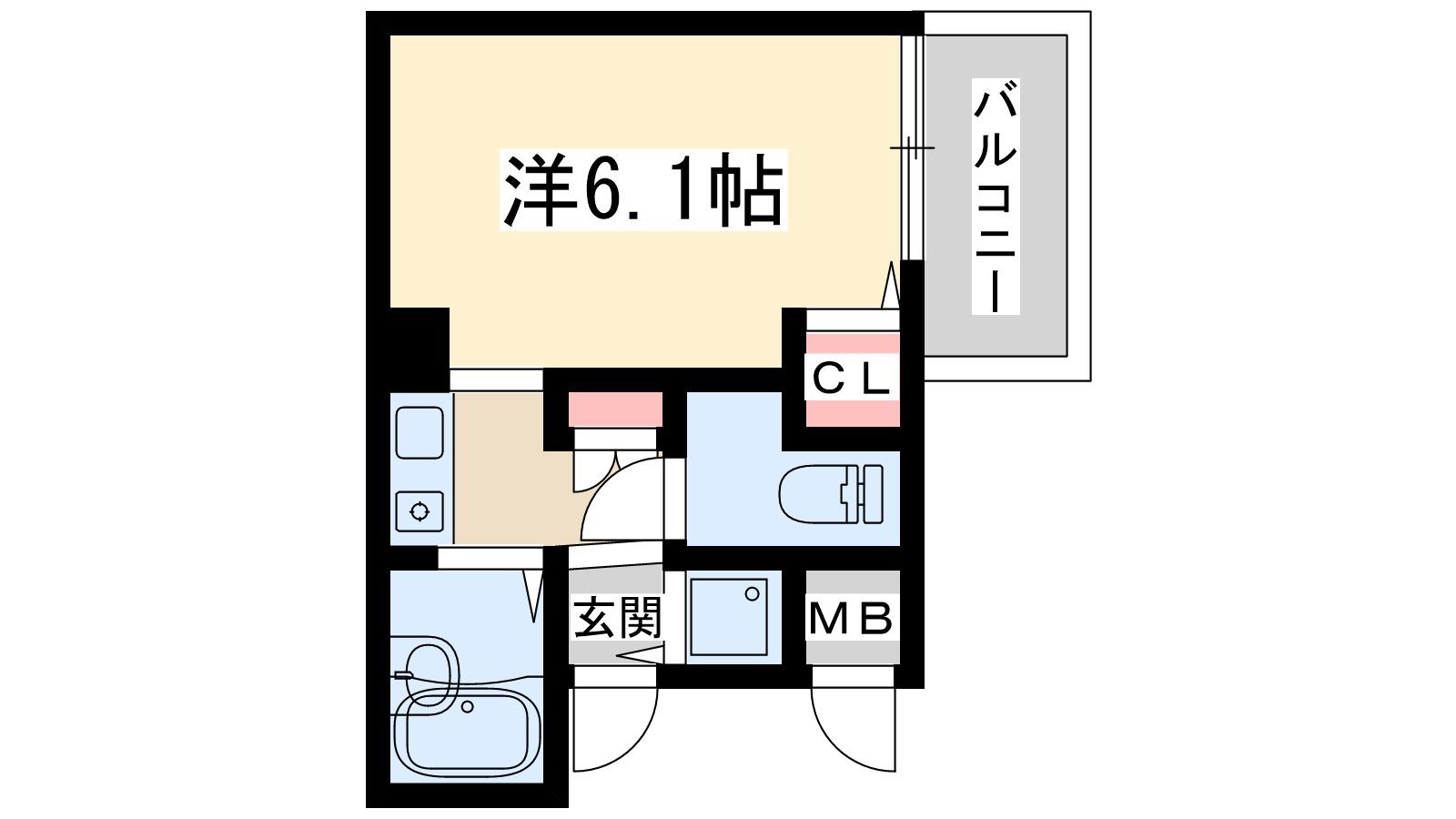 シティライフプレサンス新大阪(1K/3階)の間取り写真