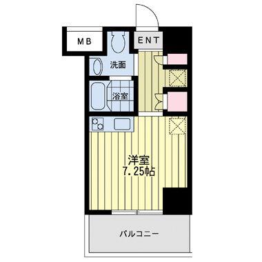 ルネ日本橋アネーロ(ワンルーム/11階)の間取り写真