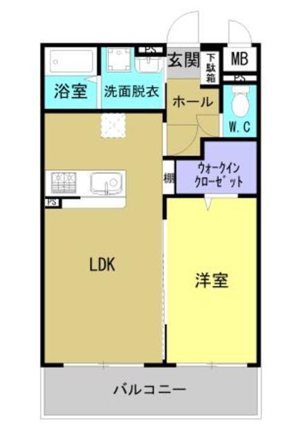 STELLA小池原(1LDK/2階)の間取り写真