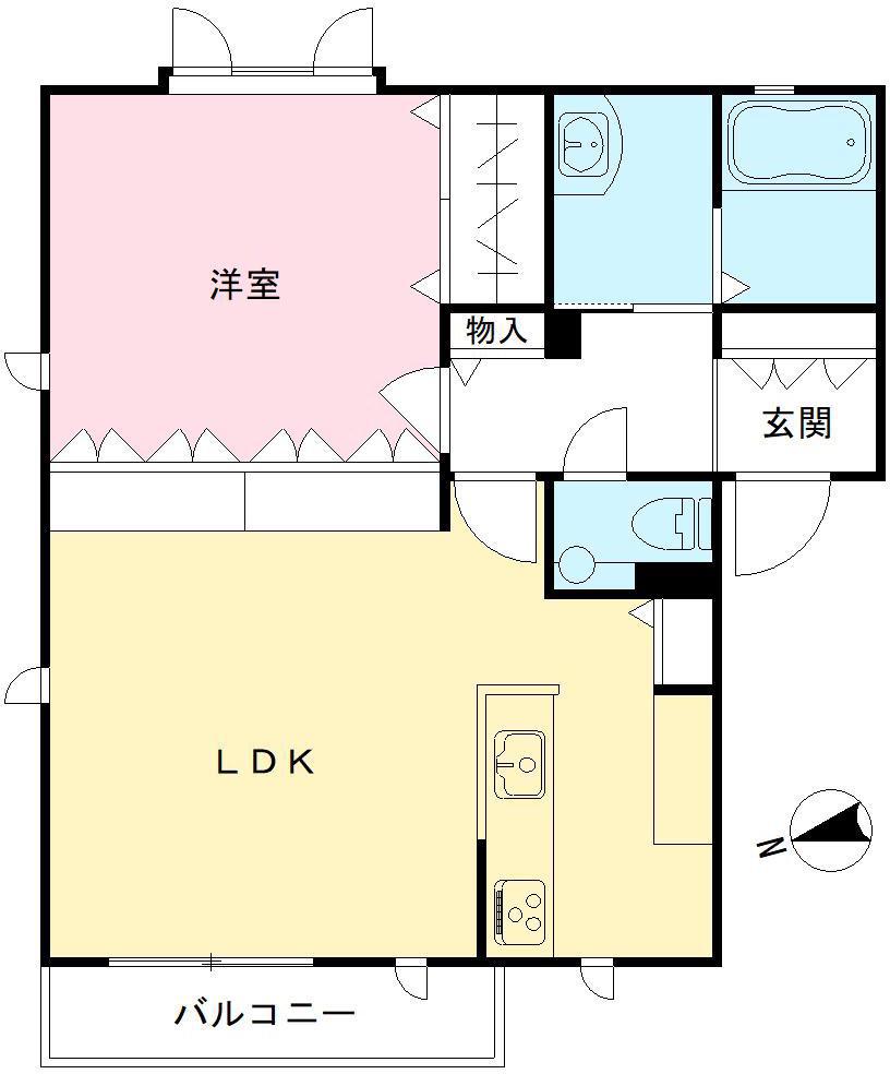 DAIKENN浜寺南町K棟(1LDK/2階)の間取り写真