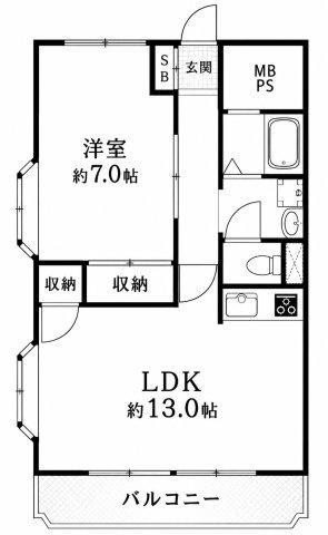 第2スズランエクセル(1LDK/2階)の間取り写真
