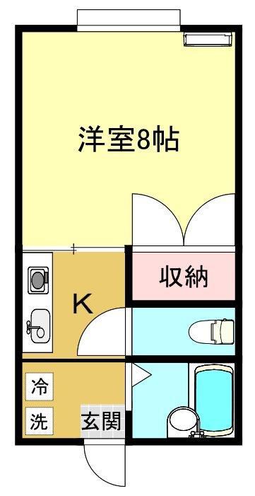 ハイツK&K(1K/1階)の間取り写真